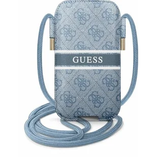 Guess 4G Printed Stripe Pouch - Torebka na telefon L niebieski GUPHL4GDBL - Etui i futerały do telefonów - miniaturka - grafika 1