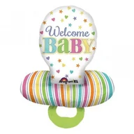 Baby shower i roczek - Balon foliowy 55cm x 73 cm, welcome baby-smoczek - miniaturka - grafika 1