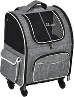 Torebki damskie - Transporter dla psa, torba transportowa dla zwierząt, plecak 2 w 1, solidna nylonowa konstrukcja, srebrny - miniaturka - grafika 1