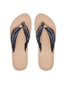 Tommy Hilfiger Japonki Th Chain Print Elevated Sandal FW0FW08519 Granatowy - Klapki i japonki damskie - miniaturka - grafika 1