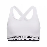 Bielizna sportowa damska - Dziewczęcy biustonosz treningowy UNDER ARMOUR Crossback Mid Solid - miniaturka - grafika 1