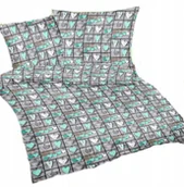 Pościel - pościel z flaneli 160x200 + 2x poszewka F 73-3 serca zawieszki mięta - miniaturka - grafika 1