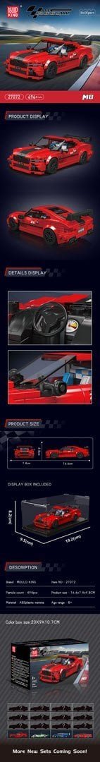 Zestaw Klocków Pojazd Sportowe Czerwone 481el. EDUKAMP