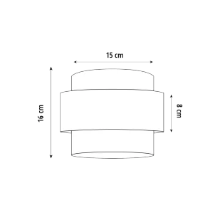 Abażur WALEC PODWÓJNY Ø15 - Oprawy, klosze i abażury Abażur WALEC PODWÓJNY Ø15 - Oprawy, klosze i abażury - miniaturka - grafika 1