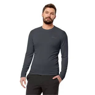 Męska koszulka z długim rękawem Jack Wolfskin INFINITE L/S M phantom - L - Bielizna sportowa męska - miniaturka - grafika 1
