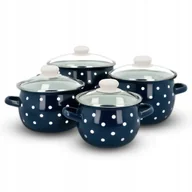 Zestawy garnków i patelni - Garnki Emaliowane Z Pokrywką Indukcja Gaz Emalia Naczynia Olkusz Zestaw 8El - miniaturka - grafika 1