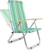 Leżaki ogrodowe - Leżak / krzesło plażowe, turystyczne z siatki, max 150 KG, paski zielone - miniaturka - grafika 1