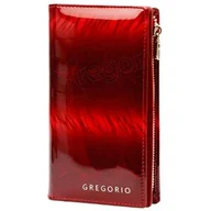 Portfele - Portfel Damski Skórzany GREGORIO Lakierowany Długi Z Suwakiem Na Zewnątrz FF-124 CZERWONY 19,5 x 10 x 3,5 [cm] - miniaturka - grafika 1
