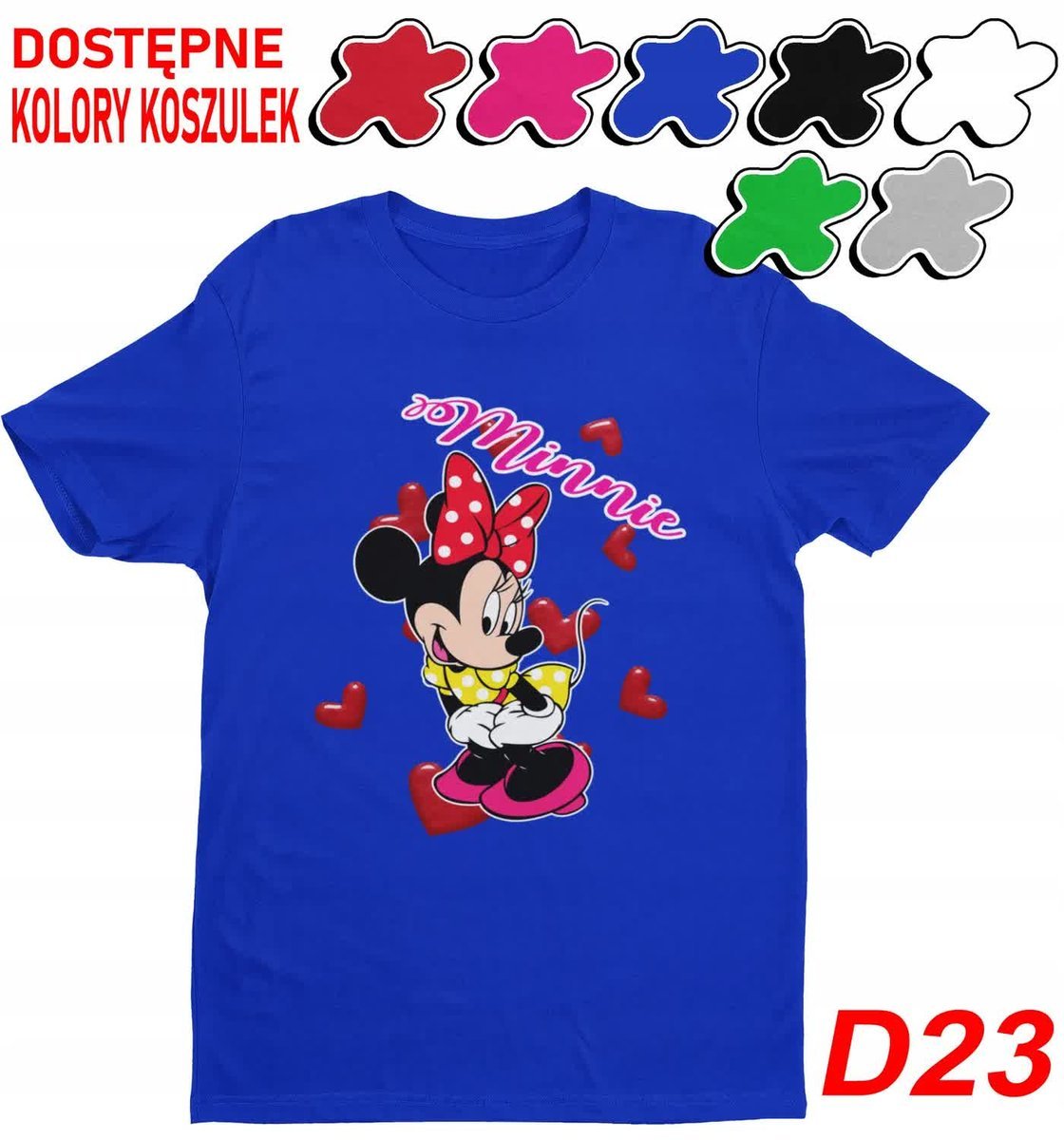 T-Shirt Koszulka Dziecięca Myszka Miki Minnie Daisy Różne Wzory -L 146-152