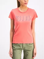 Koszulki i topy damskie - Pepe Jeans T-Shirt PL504044 Różowy Regular Fit - miniaturka - grafika 1