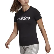 Koszulki sportowe damskie - Koszulka adidas Sportswear Loungwear Essentials Slim Logo GL0769 - czarna - miniaturka - grafika 1