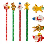 Ołówki - ZESTAW OŁÓWKÓW ŚWIĄTECZNYCH 4 SZT MIX BOŻE NARODZE - miniaturka - grafika 1