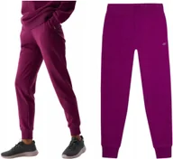 Spodnie damskie - Damskie dresowe spodnie joggery 4F 4FWSS24TTROF606-51S Fioletowy - miniaturka - grafika 1