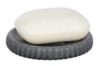Mydelniczki i dozowniki mydła - Wenko Nowoczesna mydelniczka Cantaloup ciemnoszara tekstura imitująca antracyt wykonana z plastiku wymiary 10.5x1.5 cm marka B07C5BGPGC - miniaturka - grafika 1