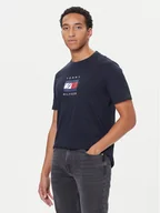 Koszulki męskie - Tommy Hilfiger T-Shirt Linear Flag MW0MW41338 Granatowy Regular Fit - miniaturka - grafika 1
