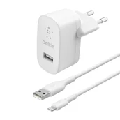 Ładowarki do telefonów - Ładowarka ścienna i kabel Lightning 12 W z certyfikatem MFI Belkin Boost Charge w kolorze białym - miniaturka - grafika 1