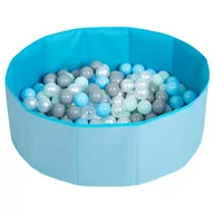 Suche baseny - Selonis, suchy basen składany z piłeczkami 6cm niebieski: perła-szary-transparent-babyblue-mięta 80x23/200piłek - miniaturka - grafika 1