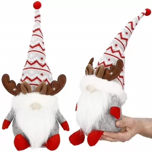 Skrzat 50 Cm Ozdoba Świąteczna, Krasnal Świąteczny, Gnom Z Uszami Renifera - Bombki - miniaturka - grafika 1