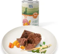 Mokra karma dla psów - Fit4Pets Karma pełnoporcjowa dla psów dorosłych MIX 12 puszek indyk x 4, dzik x 4, kaczka x 4 - miniaturka - grafika 1