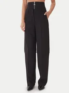 Spodnie damskie - Patrizia Pepe Spodnie materiałowe 2P1706 A498 Czarny Regular Fit - miniaturka - grafika 1