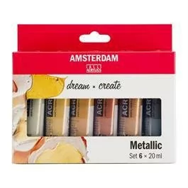 Amsterdam Amsterdam Standard Series Acrylics Set 6 x 20 ml Metallics - Farby i media malarskie - miniaturka - grafika 1