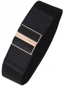 Paski - Pas Szeroki czarny Damski do sukienki Elastyczny - miniaturka - grafika 1