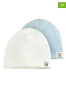 Czapeczki dla niemowląt - COOL CLUB Czapki (2 szt.) w kolorze białym i błękitnym - miniaturka - grafika 1