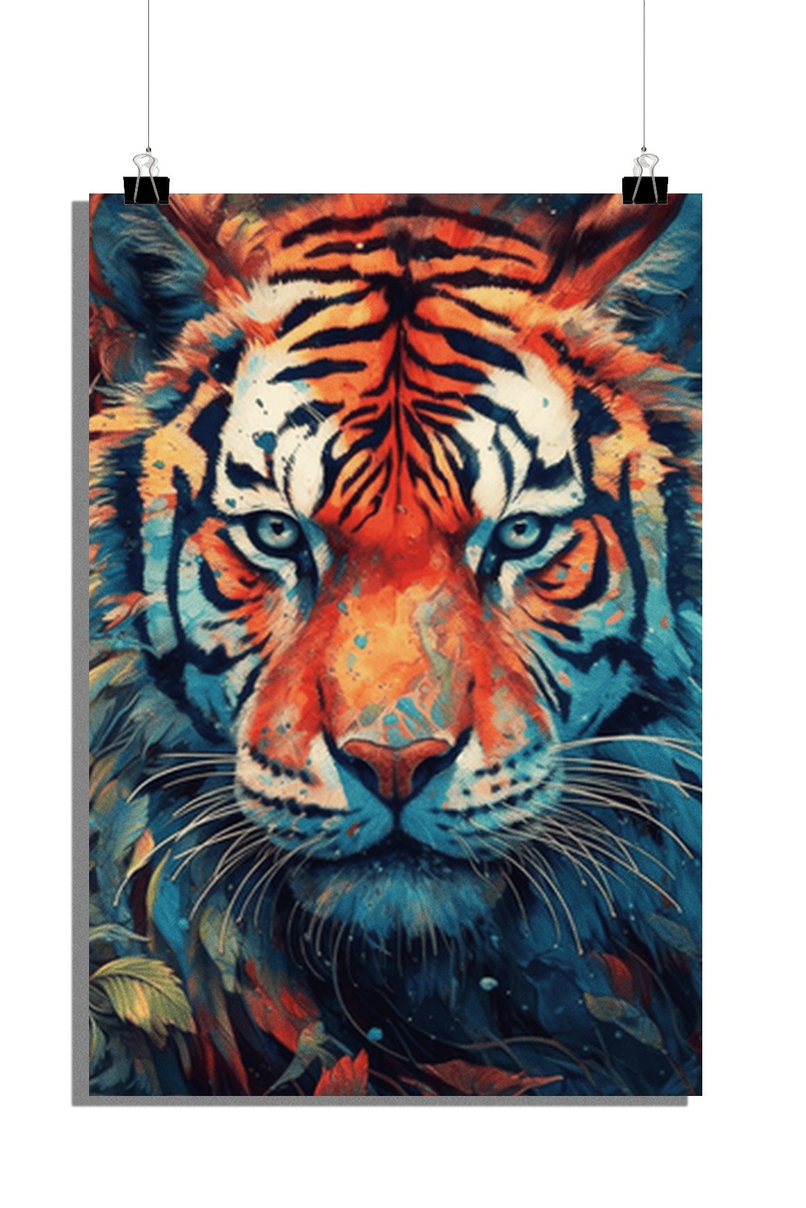 Plakat Tygrys - Plakat Zwierzę - Plakat Zbliżenie - Stylowy Plakat - Mocny Plakat - 61x91cm - Idealny do oprawienia w ramę
