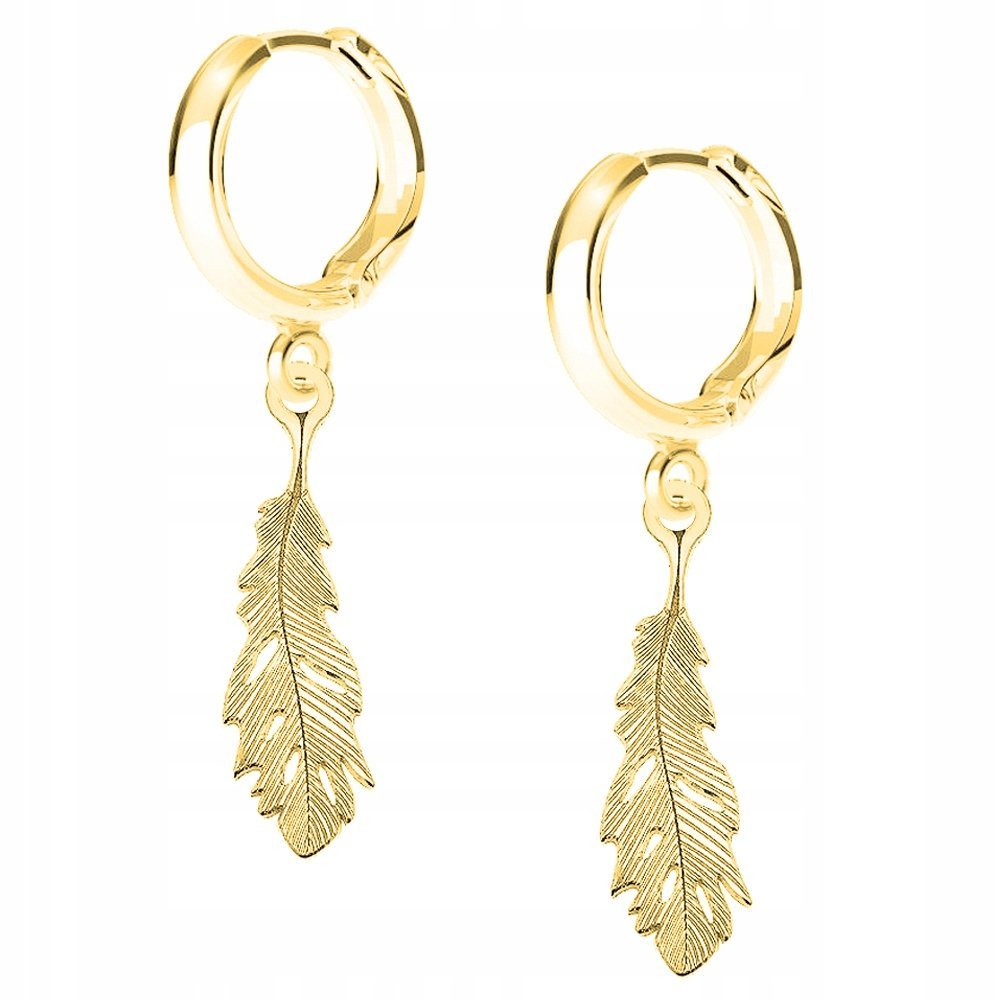 Kolczyki złote Piórko 925