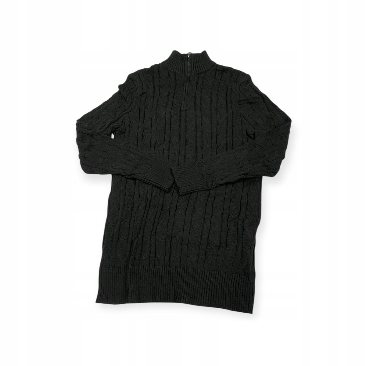 Męski Sweter z Półgolfem Styl Old Money Splot Warkoczowy Rozmiar L