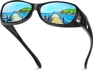 Okulary przeciwsłoneczne - Okulary przeciwsłoneczne DUCO z polaryzacją i ochroną UV400 dla osób noszących okulary - M-czarne, Revo niebieskie - miniaturka - grafika 1