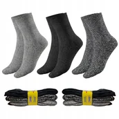 Skarpetki męskie - 6x Męskie SKARPETY WEŁNIANE Grube BEZUCISKOWE r. 35-38 - miniaturka - grafika 1