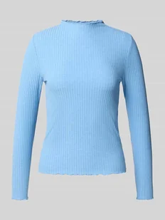 Bluzka o kroju slim fit z długim rękawem i dodatkiem wiskozy model ‘LEMMA’ - Bluzki damskie - miniaturka - grafika 1