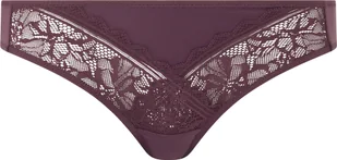 Figi damskie FEMILET - Floral Touch, kwiatowa koronka, nieprzezroczysta siateczka Fioletowy M - Majtki damskie - miniaturka - grafika 1