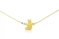 Bransoletki - Bransoletka z kotem maine coon złotym na łańcuszku - miniaturka - grafika 1