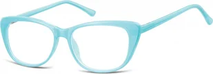 Sunoptic Okulary oprawki korekcyjne Kocie Oczy zerówki CP129 błękit turkusowy - Okulary korekcyjne, oprawki, szkła - miniaturka - grafika 1