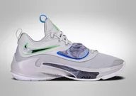 Koszykówka - Nike Zoom Freak 3 Grey Purple Acid Green - miniaturka - grafika 1