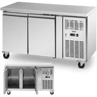 Szafy i witryny chłodnicze - Stół chłodniczy gastronomiczny na kółkach 2 komory 260 l 136x70x85 cm - miniaturka - grafika 1