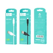 Kable USB - Techonic Kabel przewód micro USB do ładowania DENMEN 1m (biały) Micro USB 1m white D01V - miniaturka - grafika 1