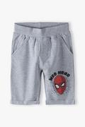 Spodnie i spodenki dla chłopców - Spodenki chłopięce Spiderman - szare - miniaturka - grafika 1