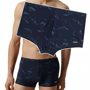 Kąpielówki Męskie Dopasowane Bokserki Kąpielowe na Basen ATLANTIC - XL - Kąpielówki męskie - miniaturka - grafika 1