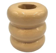 Świeczniki - Świecznik stołowy nowoczesny ceramiczny beżowy - miniaturka - grafika 1