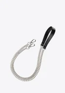 Akcesoria do torebek - Pasek do torebki ze skóry z łańcuszkiem czarno - srebrny - miniaturka - grafika 1