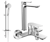 Zestawy baterii łazienkowych - Mexen Alfa DQ40 zestaw wannowy, chrom - 745713DQ40-00 - miniaturka - grafika 1