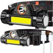 Latarki - Latarka Czołowa Led Akumulatorowa 4w1 Lampka Cob Z Magnesem Ładowanie Usb - miniaturka - grafika 1