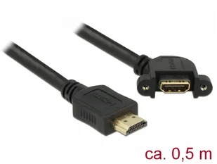 Delock Kabel HDMI HDMI 0.5 Czarny 85467 - Kable - miniaturka - grafika 1