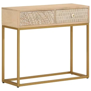Konsola ze złotym stelażem w stylu glamour - Timini - Konsole i sekretarzyki Konsola ze złotym stelażem w stylu glamour - Timini - Konsole i sekretarzyki - miniaturka - grafika 1