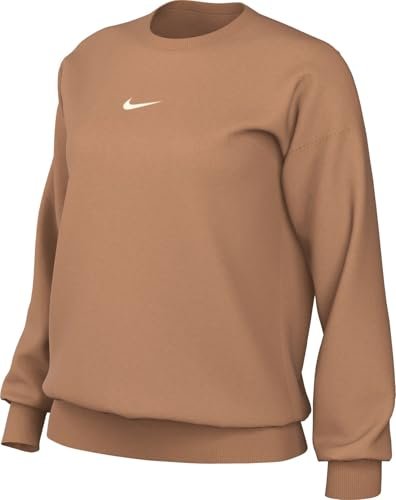Nike DQ5733-225 W NSW PHNX FLC OS Załoga Długa koszulka Damska Amber Brązowy/Sail Rozmiar L-T