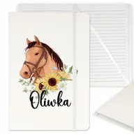 Notesy i bloczki - NOTES Z GUMKĄ PLANER NOTATNIK BIAŁY Z KOŃ IMIĘ - miniaturka - grafika 1