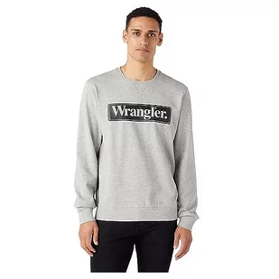 Wrangler Męska bluza Seasonal Crew, Mid Grey Melee., XXL - Bluzy męskie - miniaturka - grafika 1